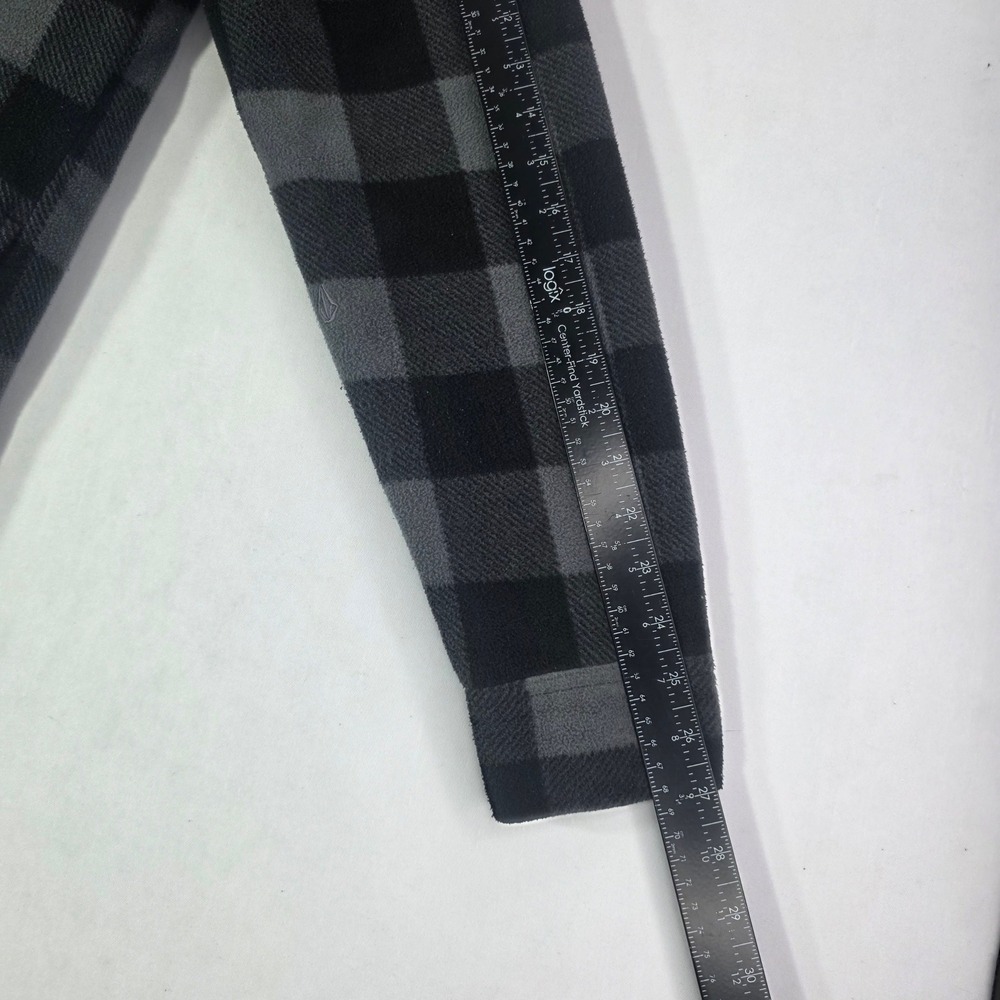 Volcom Mens Buffalo Plaid Fleece Shirt Jacket Grey Black Quilted Lining Size M - Picture 4 of 14